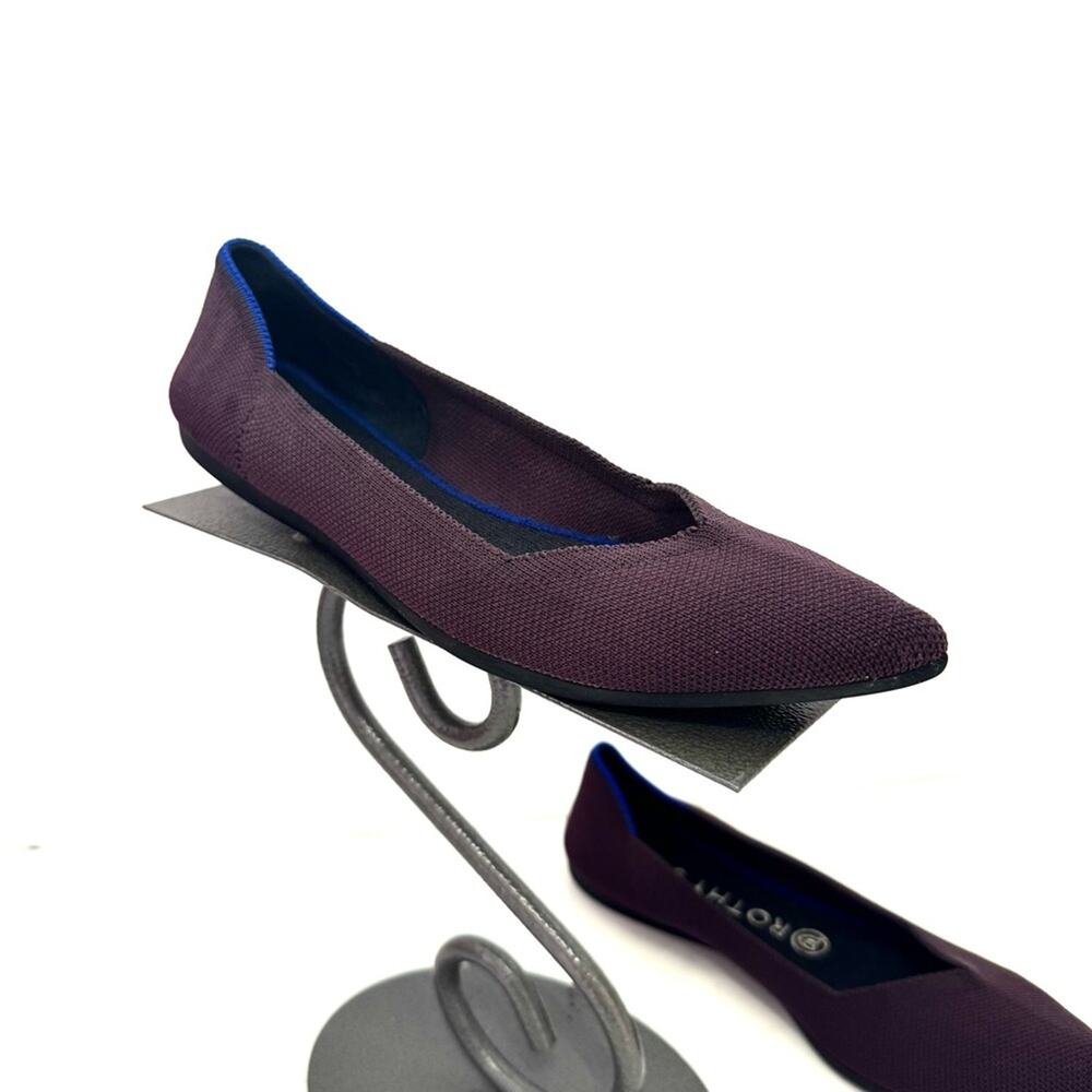 Rothy's Pointed Toe Ballet Flats Port Wine Purple Size 8.5
